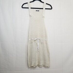 Sabra knit dress bib overalls cream size S to L